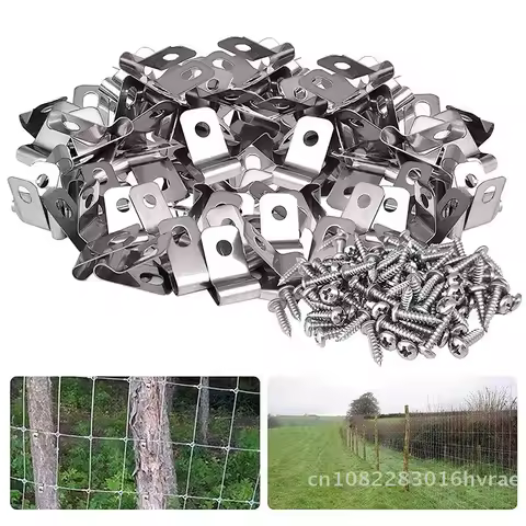 100 Pcs Agricultural Fence Clips with Mounting Screws ,Livestock Fence Fastener Clips for Securing W