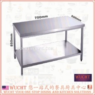 【WUCHT】2 tiers 70cm Working Table Stainless Steel Food Preparation Table W700xL500xH850mm - Kitchen 