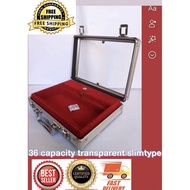 Transparent aluminum tari case 36 capacity see through