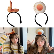 dingdongaa Funny  Headband Hotdog Headband Funny Headband Party Headband  Hat Costume Fried egg Head