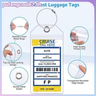 PUCOOL Vertical Cruise Ship Luggage Tags 5 Pa Transparent Waterproof PVC ID Holders for Travel Essen