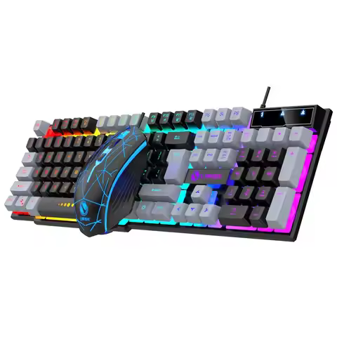 Wired Keyboard And Mouse Set Usb Luminous Mechanical Keyboard And Mouse Set For PC Laptop Computer G