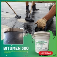 BITUMEN 300 (4KG / 1KG PACK) WATER BASED, HIGH SOLID CONTENT FLEXIBLE BITUMEN WATERPROOFING COATING 