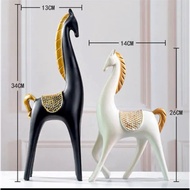 Decorative horse statue, living room decor, double horse statue