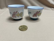 全新早期 金魚戲水 陶瓷茶杯 1個100元