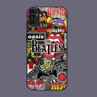 DJ-41 Rock Band Casing GLASS soft frame black Samsung A34 A24 A05S S21 M15 A25 A35 FE A04S A15 A55 A