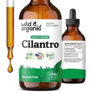 Wild & Organic Cilantro Tincture - Herbal Detox Drops with Cilantro - 4 oz | Detox Support - Cilantr