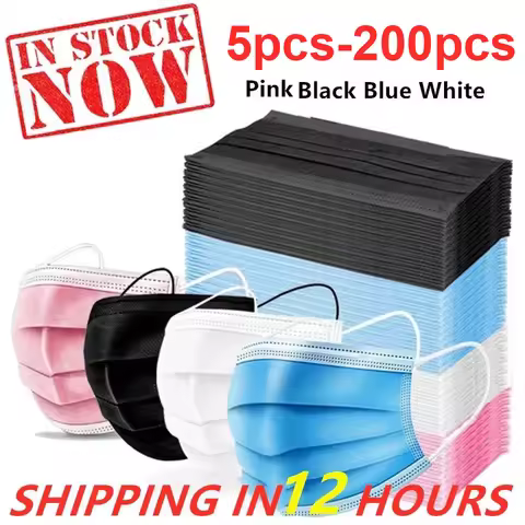 Fast Delivery Mascarillas Mask Disposable Non Wove Meltblown Cloth 3Layer Ply Filter Mask Mouth Face