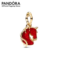 Pandora Red Fire Horse Murano Glass Dangle Charm