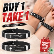Bible Verse Bracelet Bible Quote Bracelet Christian Bracelet Stainless Steel Adjustable Silicone