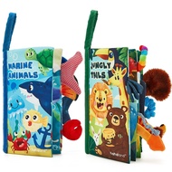 hahaland Baby Cloth Book for 0-3-6 Months Baby Stroller Toys for 8-9 Months 2-Piece Set Soft and Cri