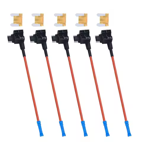 Blade Fuse Tap-Low Profile Fuse Taps, Add-a-Circuit Fuse Adapter, 12V Tap Fuse Holder with 5 Amp Low