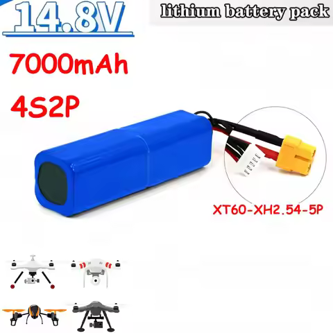 16.8V Li-ion batterie 14.8V 7Ah 4S2P haute capacité UAV Rechargeable pour divers avions RC Drone Qua