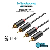 Mindpure AU007 RCA Cable 2RCA to 2RCA Male to Male -BLACK