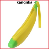 KANGNKA Silicone Pen Bag, Silicone Banana Shape Banana Zero Wallet, Multipurpose 2.36*7.87 Inch Yell
