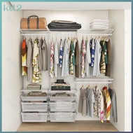 Customized metal cloakroom 2.0 meters walk-in wardrobe storage shelf open bedroom clothes rack storage cabinet
