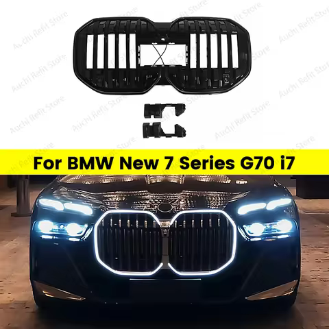 Car LED Light Luminous Grille For BMW New 7 Series G70 i7 Bright Black Kidney Front Grill Grid M Spo