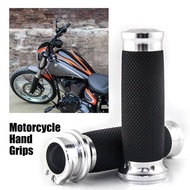 【Handleบาร์สำหรับMotorcycle】Motorcycleปลอกแฮนด์จักรยานยนต์1นิ้วคู่1  (25มม.) Vintage Chromeอุปกรณ์ติดปลายแฮนด์Grips
