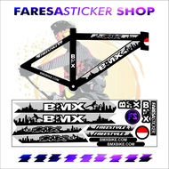 BMX BIKE STICKER STRIPING, SILVER FREESTYLE BIKE