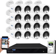 GW 4K Outdoor/Indoor Face Recognition/Human/Vehicle Detection AI Security Camera System, 16 Channel 
