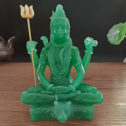 Jade Color Shiva Statue Hindu Ganesha Vishnu Buddha Figurine Sculpture Room Office Home Decoration I
