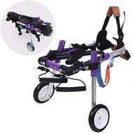 Adjustable Dog Wheelchair, Aluminium Alloy Lightweight Double Wheel XS Pet Wheelchair Portable Durable Disabled Dog Assisted Walk Car Hind Leg Rehabilitation Auxiliary Cart for Dogs Cats (Purple)