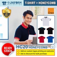 [Original Brand] Oren Sport HC20 Unisex Honeycomb Short Sleeve Collar Polo Shirt / Customize Logo T-