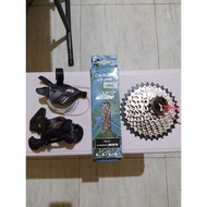 Gercep Groupset 9 Speed Shifter 9s Ltwoo-RD 9s Short Ltwoo-Sprocket 9s 11-34T-Rantai 9s Shimano Deore Lx