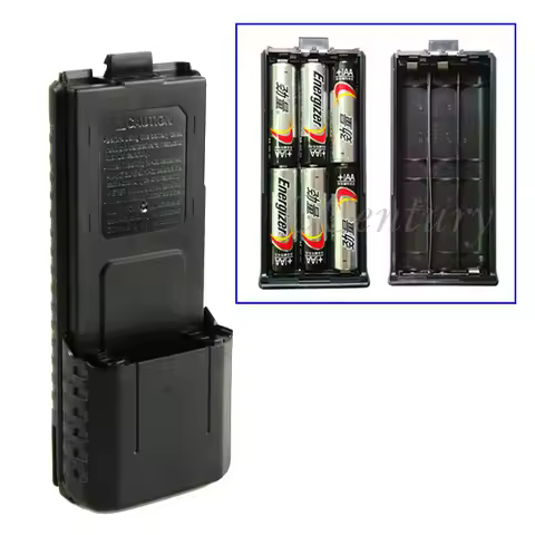 3800mAh 6xAA Battery Case Shell Black for Baofeng Portable Two Way Radio Walkie Talkie UV-5R UV-5RE 