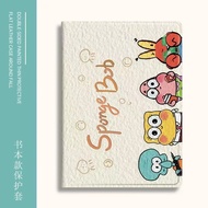 Cute SpongeBob SquarePants Suitable for ipad9 Protective Case A2197 Tablet Case 7th Generation 8th G