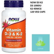 Now D3 K2 120 Caps D3 1000IU K2 50MCG Vitamin D3 & K2 AS01