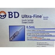 BD Ultra-Fine II Insulin Syringe + Short Needles 0.5ml x 10's