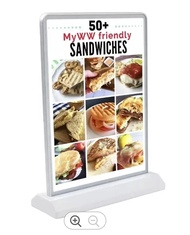 ป้ายไฟเมนู ป้ายไฟLED ป้ายไฟตั้งโต๊ะ ขนาดA4 2ด้าน ป้ายLEDวางเค้าเตอร์ร้านอาหารคาเฟ่ กรอบป้ายไฟLEDเมนู