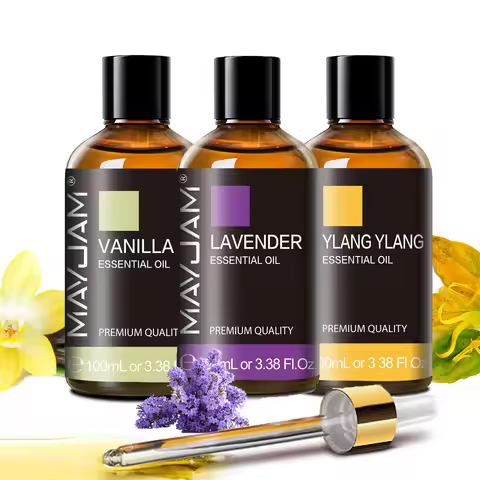 MAYJAM Lavender Vanilla Ylang Ylang Essential Oil Pure Natural Undiluted, 100ml Aroma Oil Peppermint