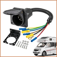 Trailer Connector Adapter 7-Pin Wiring Harness Connector with Mounting Bracket Trailer Wire Adapter 