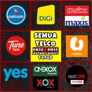 (DIRECT) RM30 - RM50 Topup Reload Telco (SEMUA TELCO ADA) - All Telco Mobile ( Maxis Hotlink )