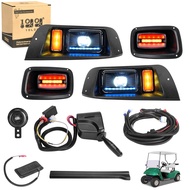 Deluxe Golf Cart Headlight Taillight Light Kit for EZGO TXT 36V All Year & 48V 1996-2013, with RGB D