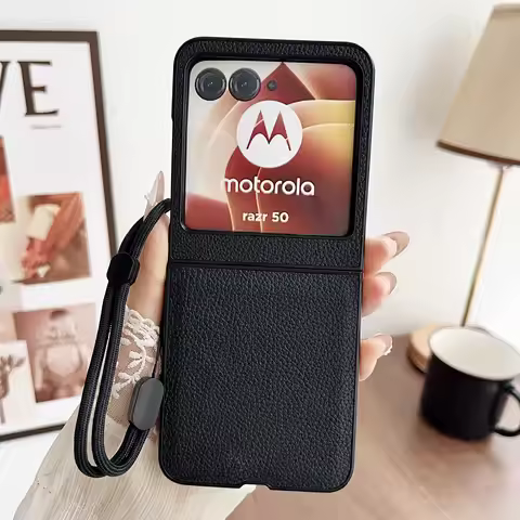 Fashion Litchi Leather Folding Case For Motorola Razr 40 50 Ultra Cover