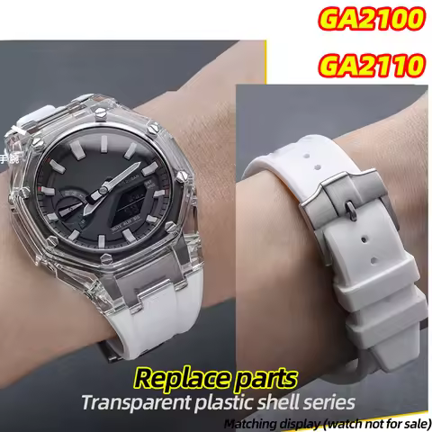 GA-2100 Modified Rubber bezel For Casio G-Shock GA-2100-1A1/GA-B2100 transparent case silicone watch