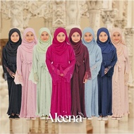 ALEENA PLEATED Abaya Jubah Lace Pleated Sedondon Ibu Anak Jubah Jubah Dress Jubah Baru Baju Budak Pr