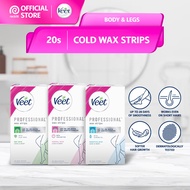 Veet Hair Removal Wax Strip Normal/Sensitive/Dry Skin 20s (Cold Wax Strips for Body & Legs)