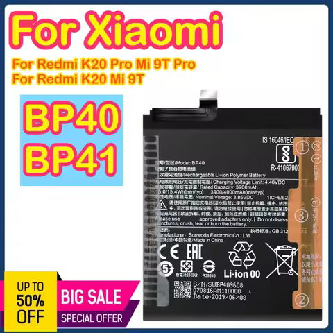 BP40 BP41 4000mah 3.85V Battery For Xiaomi Redmi K20 Pro Mi 9T Pro 9TPro K20pro K20 Mi 9T mi9T Bater