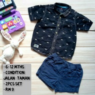 KEMEJA Bundle Baby Boy Shirt Tshirt Short Pants Baby Boy Short Pants 6-12 Months Month