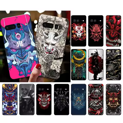 Japanese Samurai Oni Mask Phone Case For Google Pixel 10 Pro 9 Pro XL 9A 8 7 6 Pro Pixel 8A 7A 6A Pi