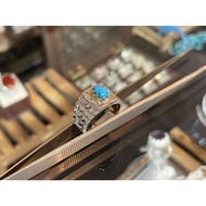 CINCIN PERAK FIRUS NESYABUR RING TURQUOISE STONE HANDMADE ORIGINAL IRAN