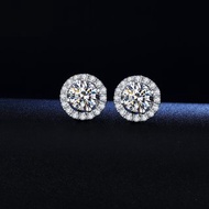 莫桑石 莫桑鑽 50分1克拉滿鑽耳環 台北門市 客製化訂製白金