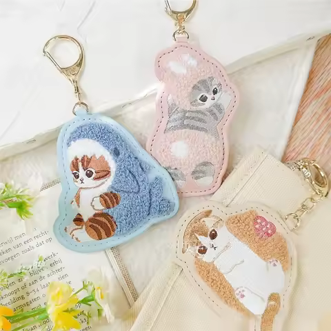 Cartoon Mofusand Lovely Cartoon Style Keychain Exquisite Leather Embroidery Hanging Decor for Bags B