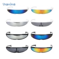 [Shamjina] Novelty Futuristic  Mirrored Sunglasses Alien Glasses Fancy Dress Props