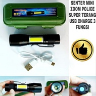 Senter Led Mini Box COB XPE Super Terang 3MODE Cas Charger / SENTER LED COB REACHARGEABLE