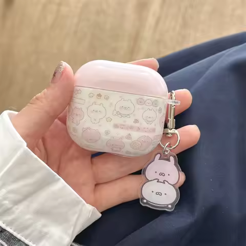 Korean Cute Rabbit Earphone Case For Apple Airpods Pro 3 4 2 Cover with Charm Silicone Headphone Cas